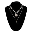 Lock Chain Necklace With A Padlock Pendants For Women