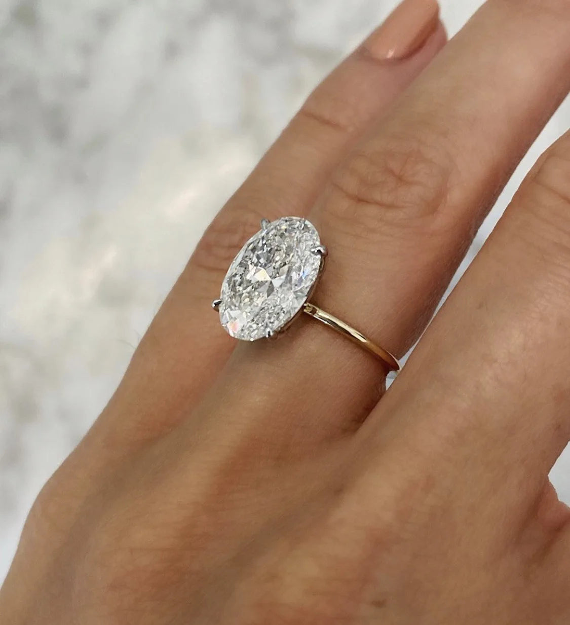 Hot Selling Gold Plated Rings For Women Oval Cubic Zirconia
