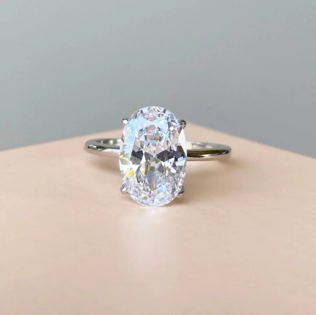Hot Selling Gold Plated Rings For Women Oval Cubic Zirconia
