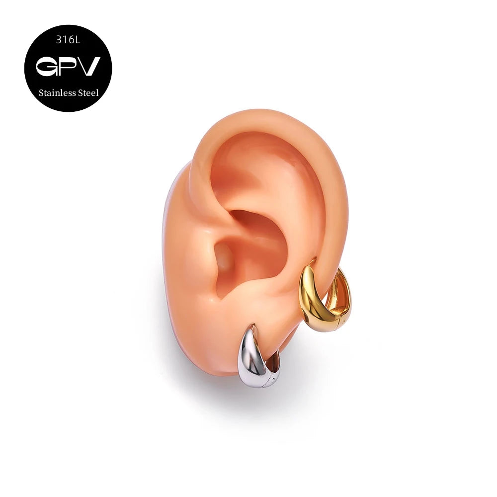 2PCS 316L Medical Stainless Steel Earrings With A Niche Design