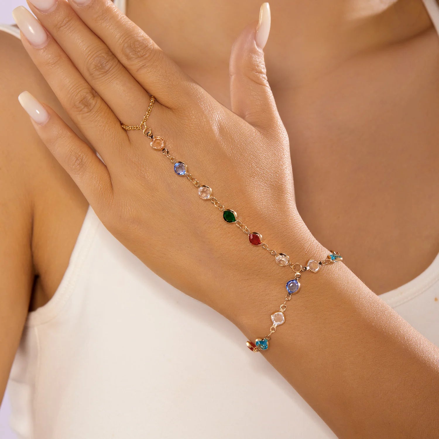 Minimalist Love Heart Imitation Pearl Colorful Rhinestone