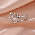Skyrim Minimalist V Shape Double Layers Rings Women Stainless