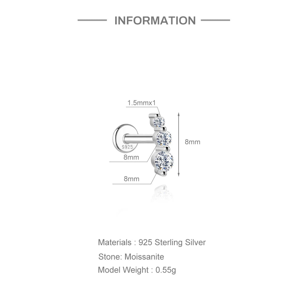 Aide Moissanite Diamond Stud Earrings for Women Orginal 925