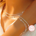 2pcs Charms 925 Sterling Silver Necklace Bracelet set for
