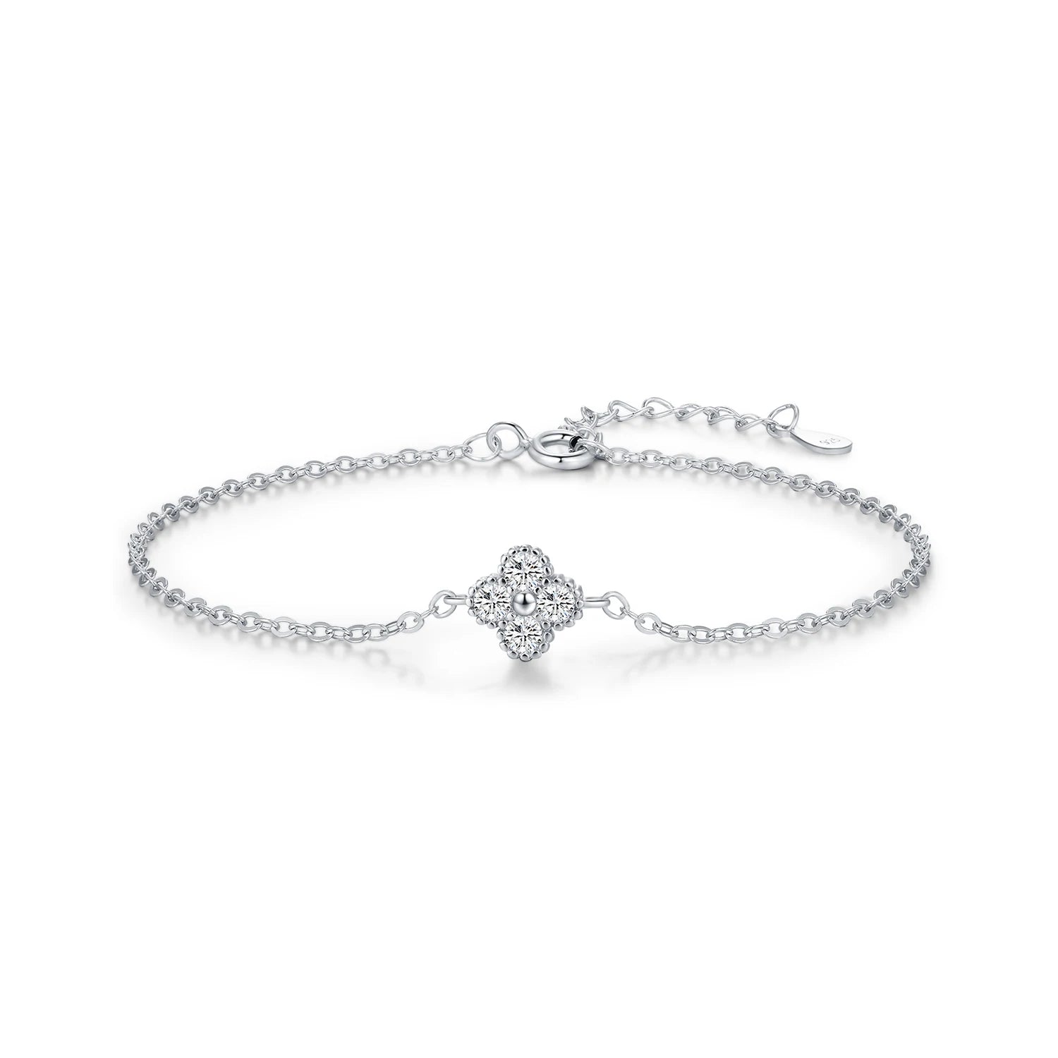 MODIAN 925 Sterling Silver Exquisite Lucky Four Leaf Clover CZ