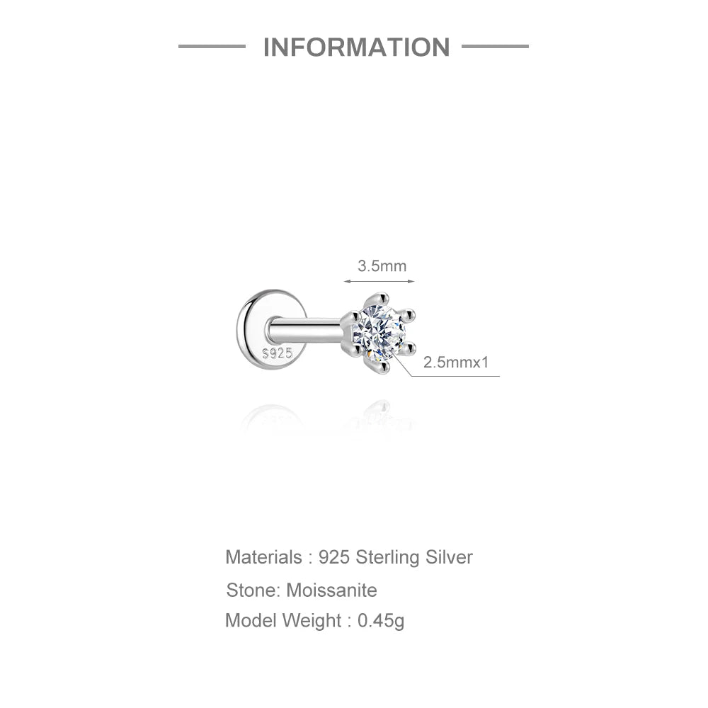 Aide Moissanite Diamond Stud Earrings for Women Orginal 925