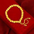 24k Frosted Gold Plated Lucky Bead Bracelet For Women Jewelry Gift