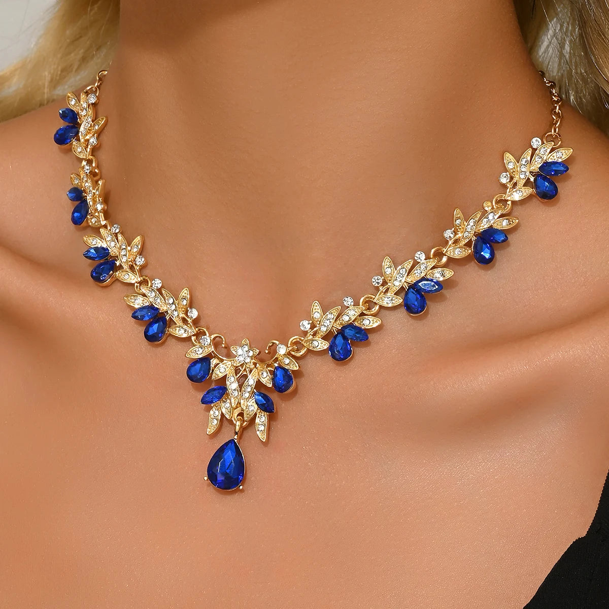 Cross border jewelry, flower collarbone chain accessories