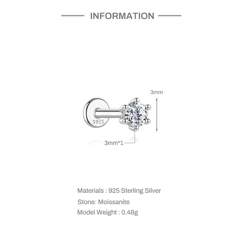 Aide Moissanite Diamond Stud Earrings for Women Orginal 925