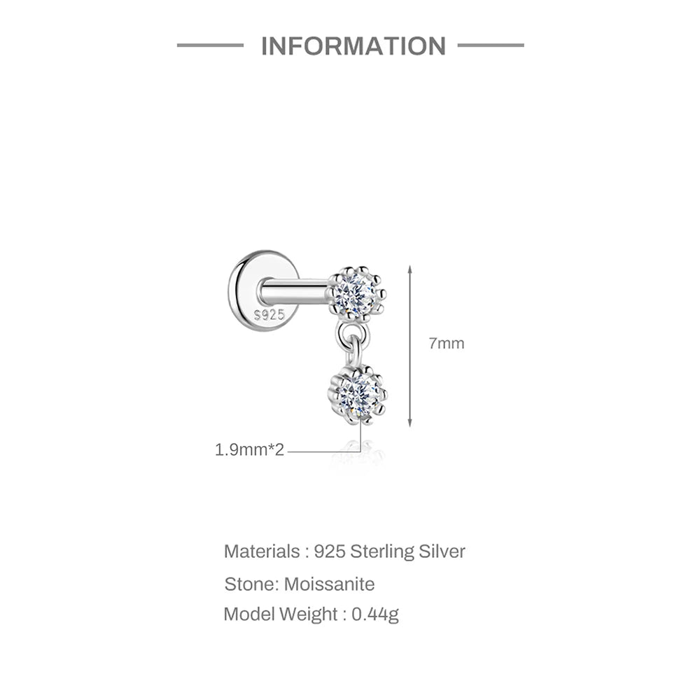 Aide Moissanite Diamond Stud Earrings for Women Orginal 925