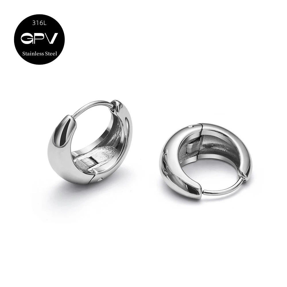 2PCS 316L Medical Stainless Steel Earrings With A Niche Design