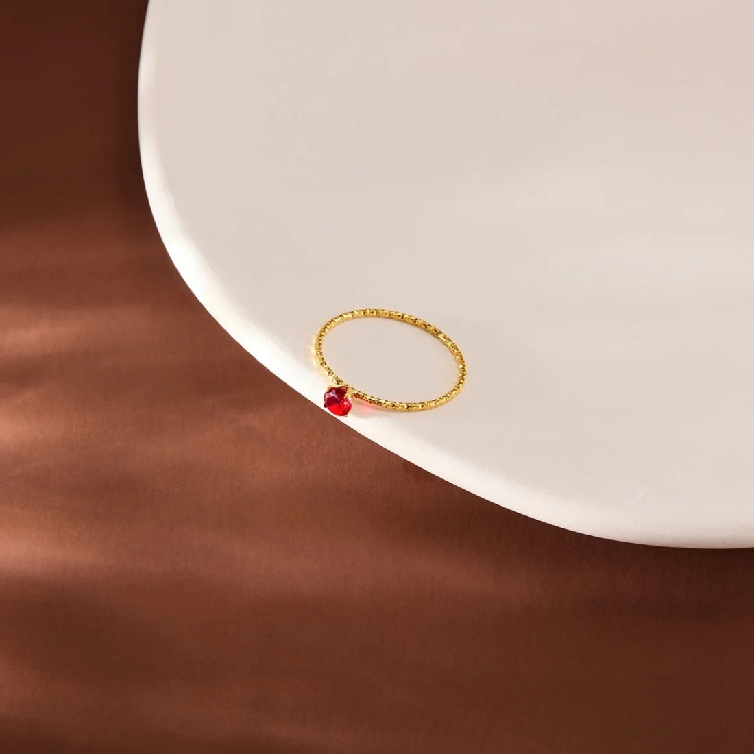 Simple Style Stainless Steel Birthstone Ring for Woman Gold Color Ring Festival