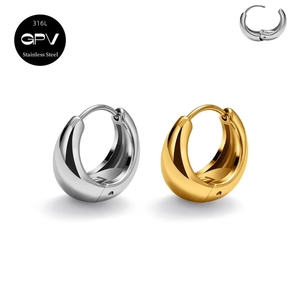 2PCS 316L Medical Stainless Steel Earrings With A Niche Design