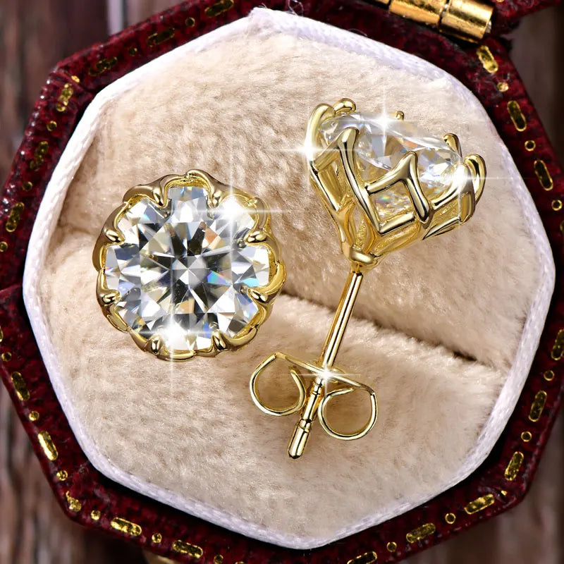 Rrjzz D Color VVS1 Moissanite Certified Stud Ear for Women Men