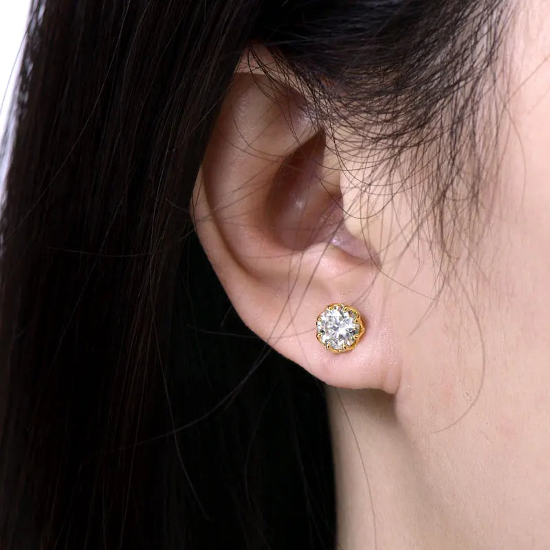 Rrjzz D Color VVS1 Moissanite Certified Stud Ear for Women Men