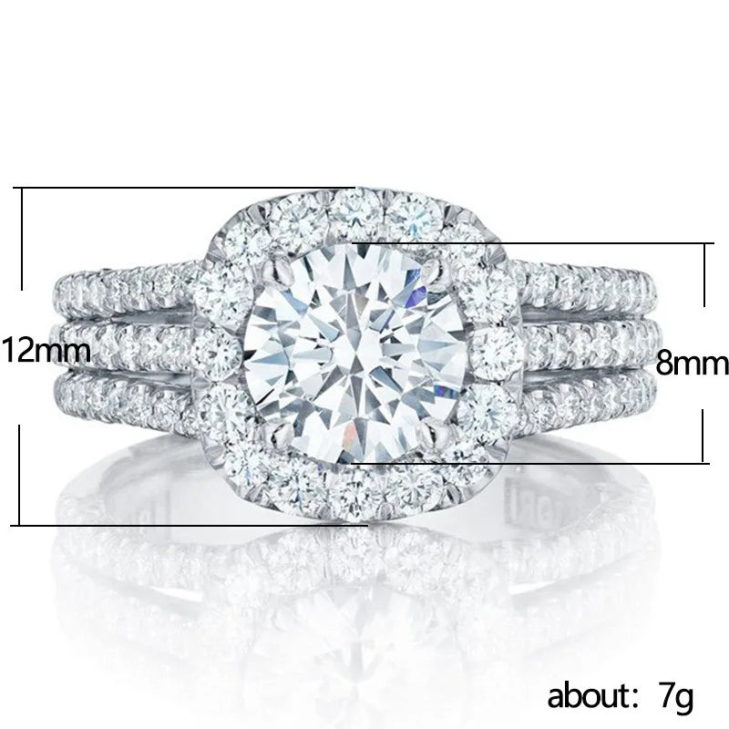 Light luxury classic 925 sterling silver square moissanite