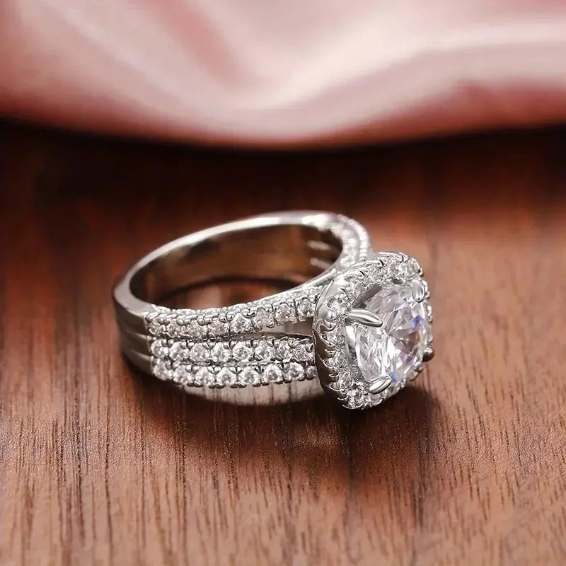 Light luxury classic 925 sterling silver square moissanite