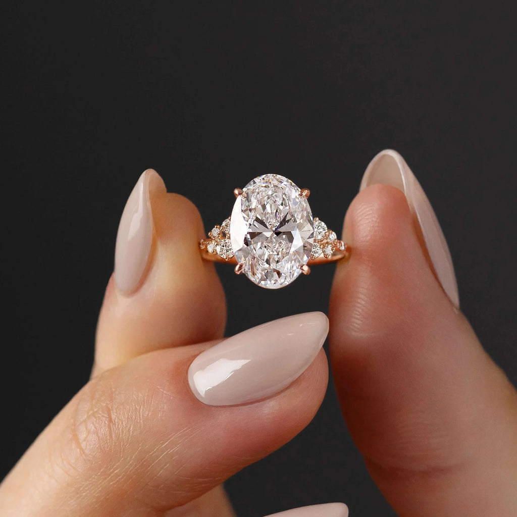 1ct 2ct 3ct Moissanite Gold Plated Oval Cut 925