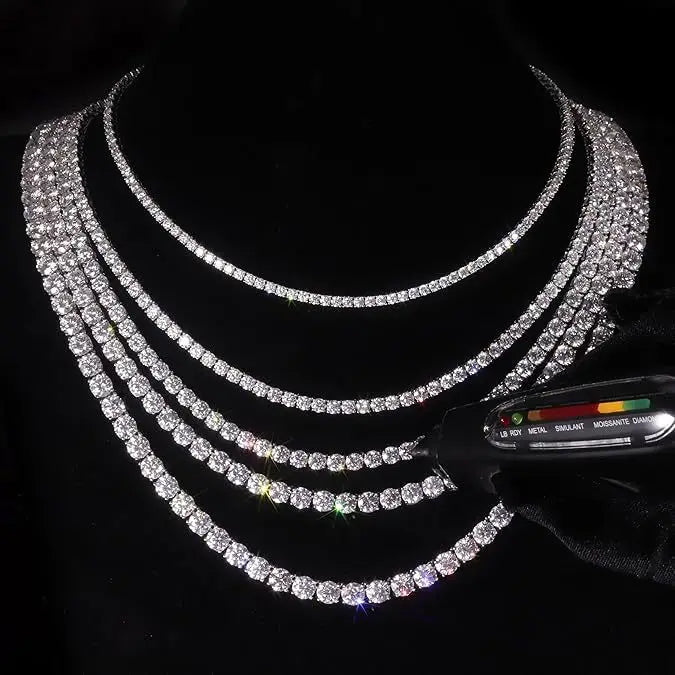 New D Color Moissanite Tennis Necklace 925