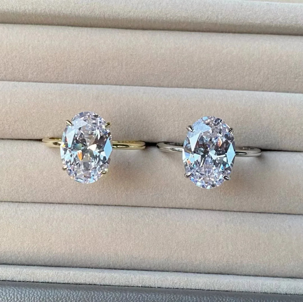 Hot Selling Gold Plated Rings For Women Oval Cubic Zirconia