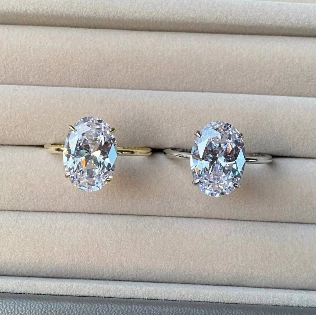 Hot Selling Gold Plated Rings For Women Oval Cubic Zirconia