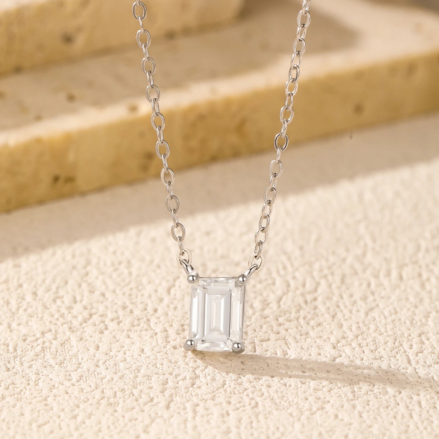 MODIAN 6 Styles D Color Geometric Moissanite Necklaces 925