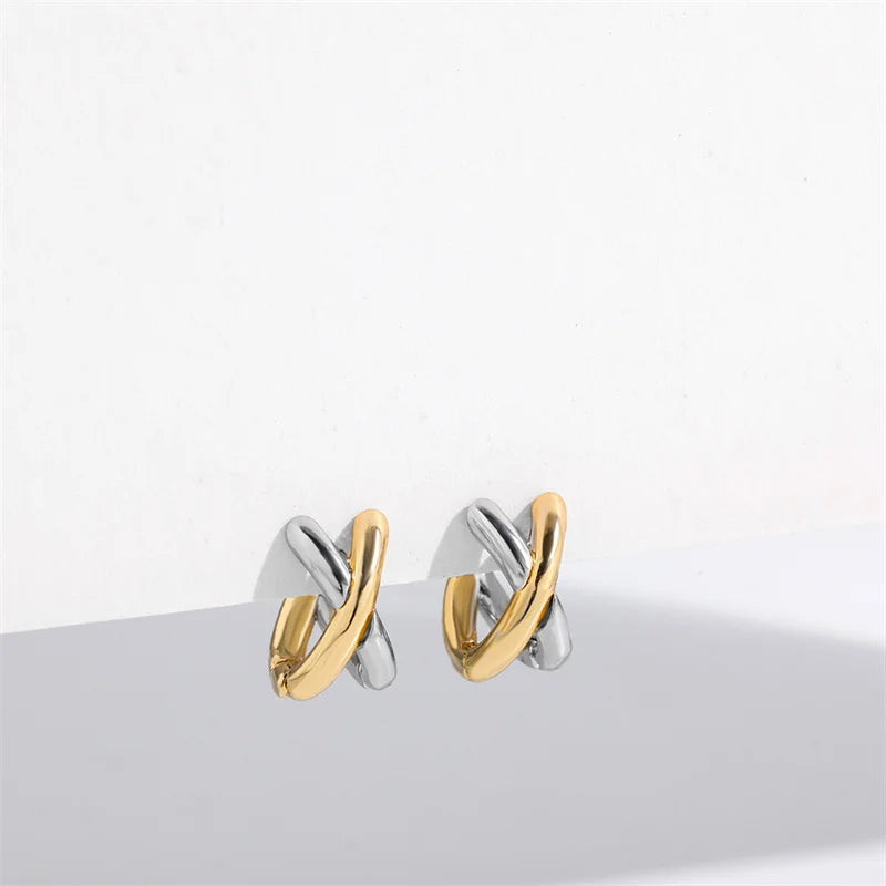 Vintage CC Design Stud Earrings for Women