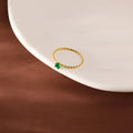 Simple Style Stainless Steel Birthstone Ring for Woman Gold Color Ring Festival