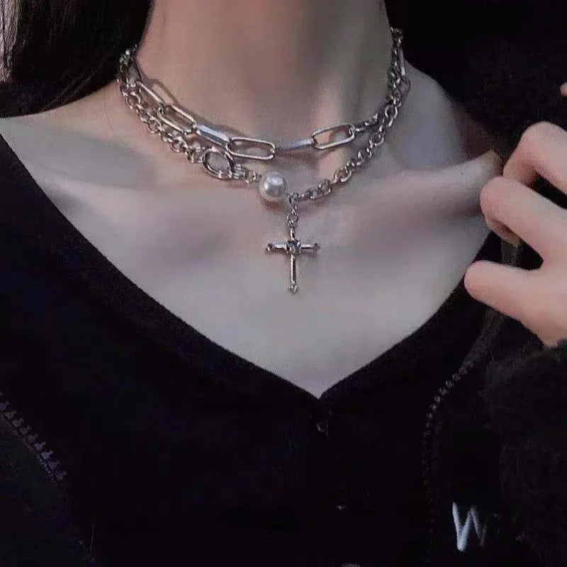 Kpop Irregular Star Chain Necklaces Y2K Zircon Crystal