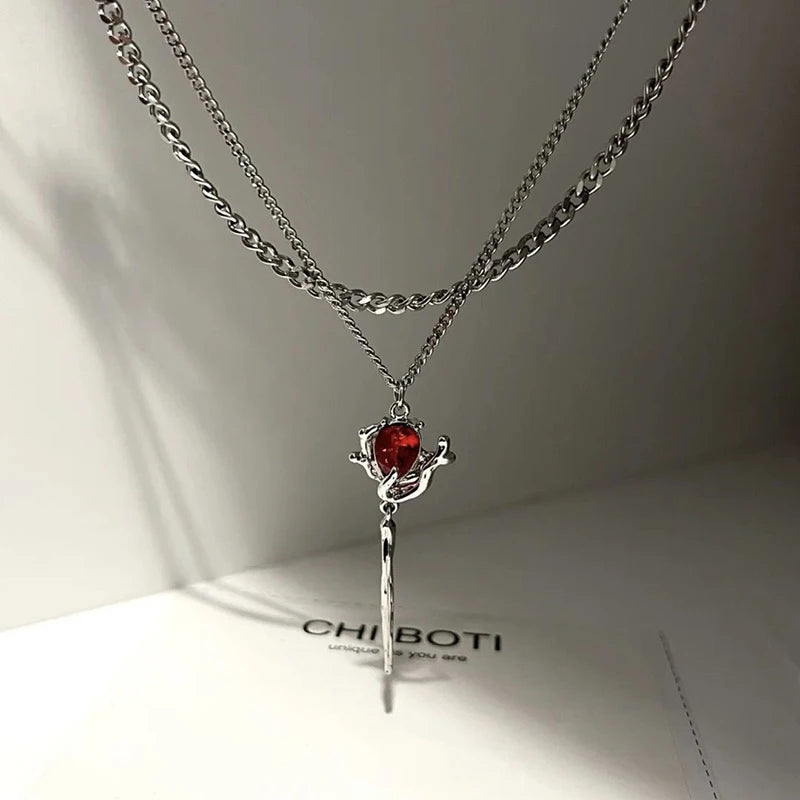 Kpop Irregular Star Chain Necklaces Y2K Zircon Crystal