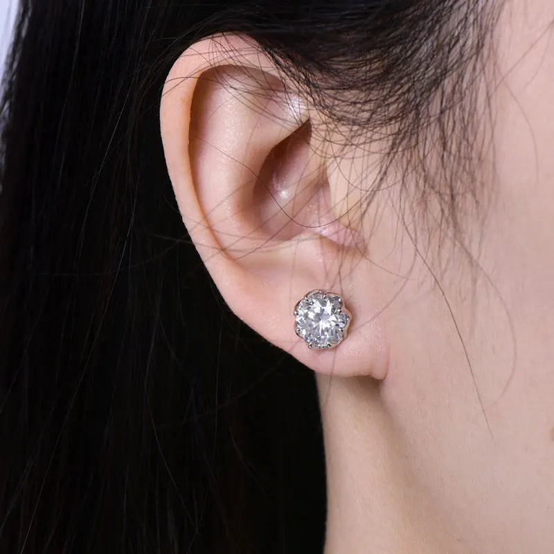 Rrjzz D Color VVS1 Moissanite Certified Stud Ear for Women Men