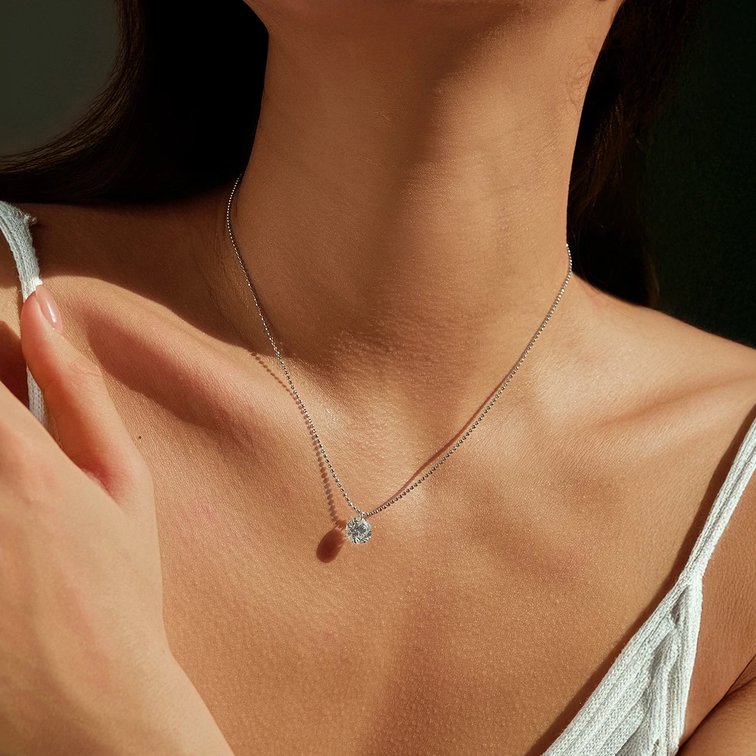 MODIAN 6 Styles D Color Geometric Moissanite Necklaces 925