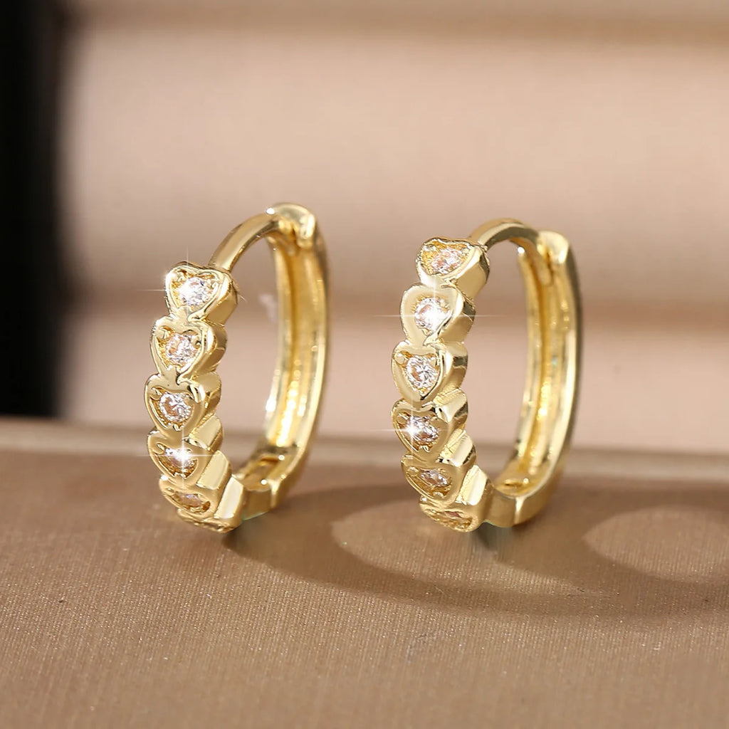 925 Sterling Silver Crystal Zirconia Hoop Earrings