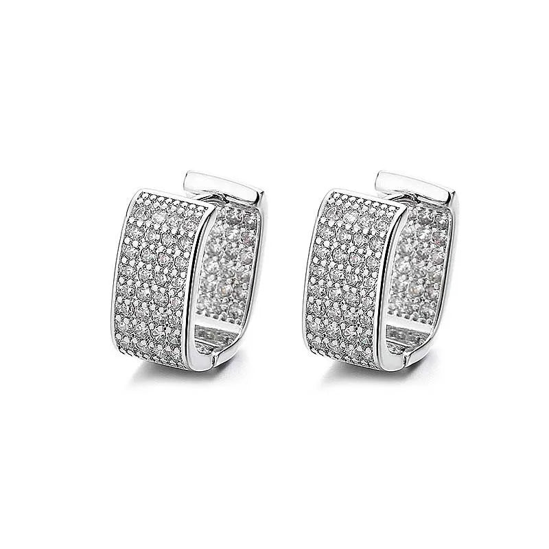 Stainless Steel Gold Silver Color Square Hoop Earrings