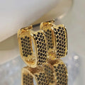 Stainless Steel Gold Silver Color Square Hoop Earrings