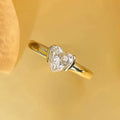 Huirtan Chic Heart Cubic Zirconia Women Rings Gold