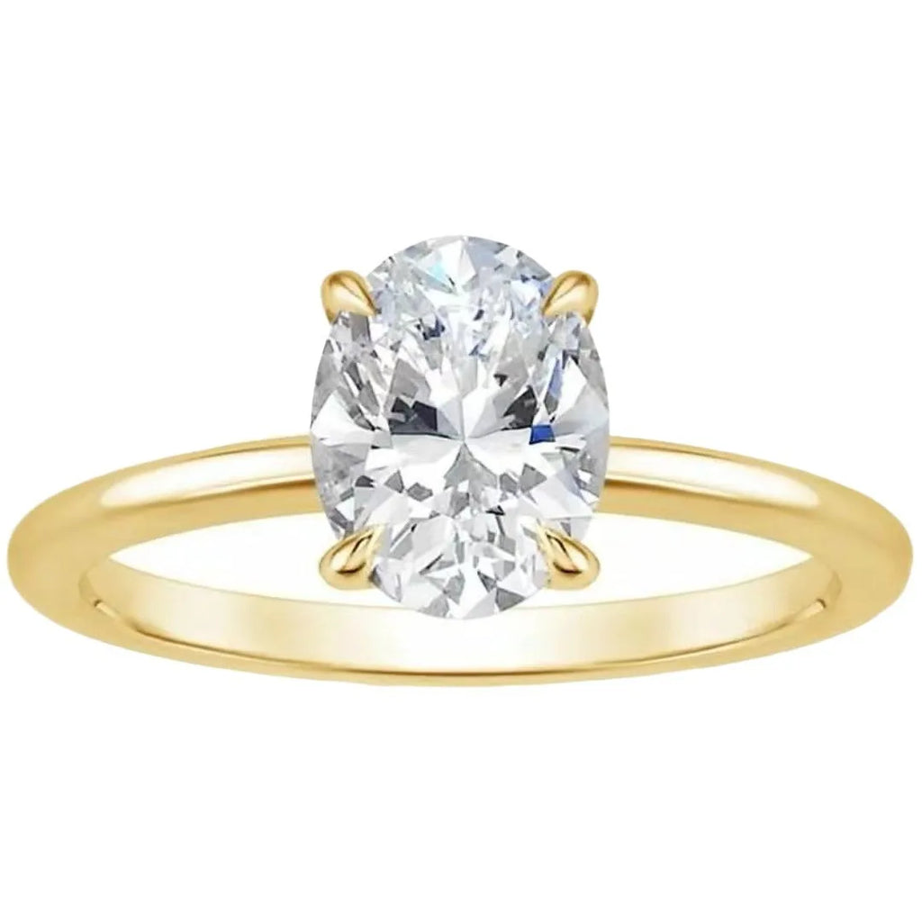 Hot Selling Gold Plated Rings For Women Oval Cubic Zirconia