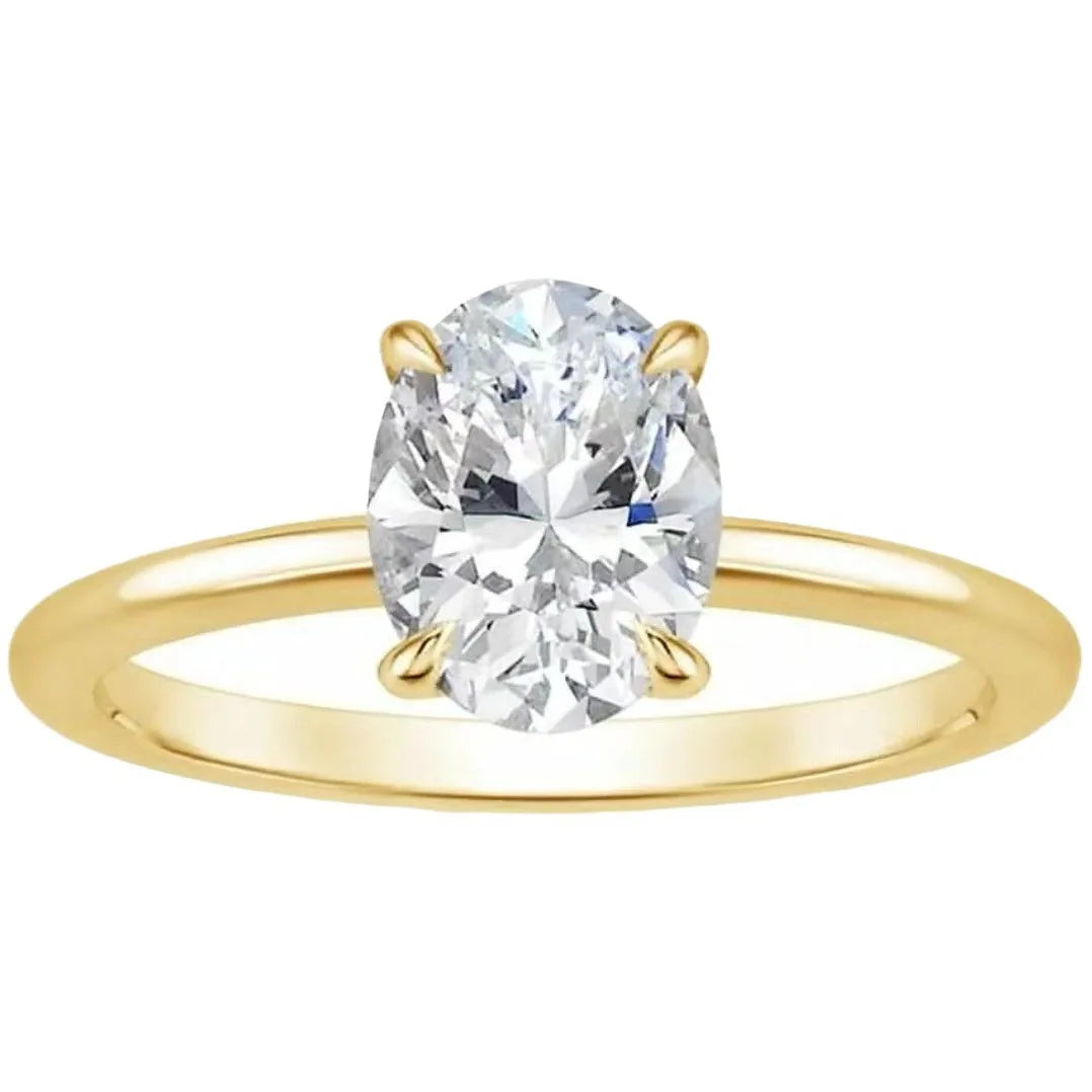 Hot Selling Gold Plated Rings For Women Oval Cubic Zirconia