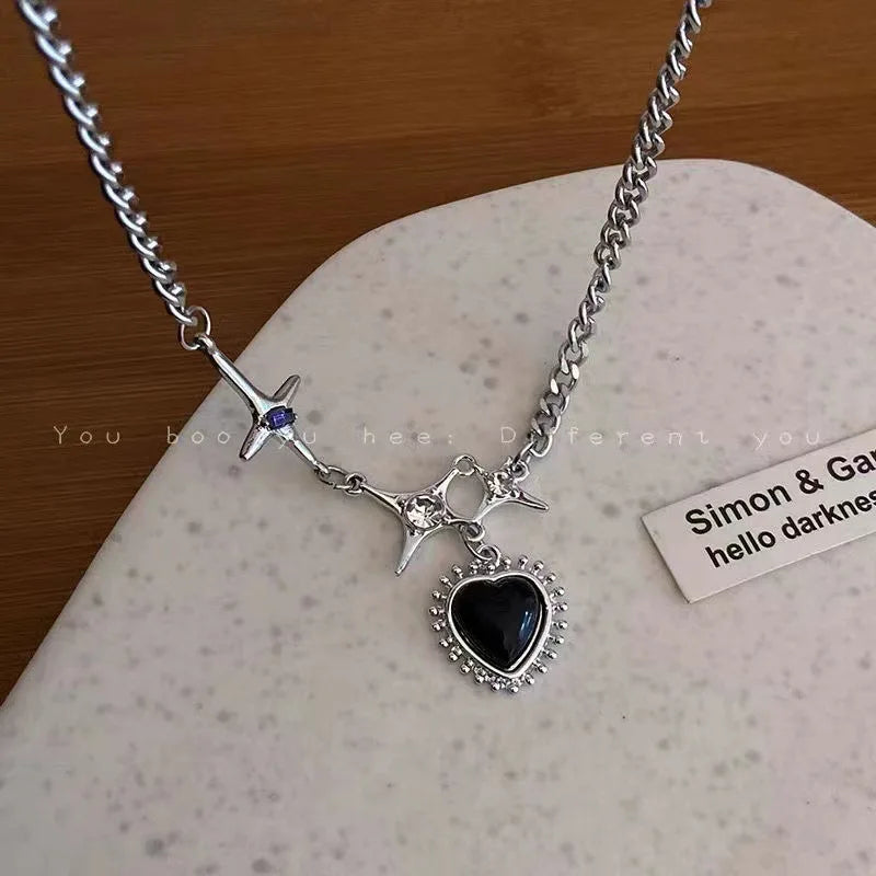 Kpop Irregular Star Chain Necklaces Y2K Zircon Crystal