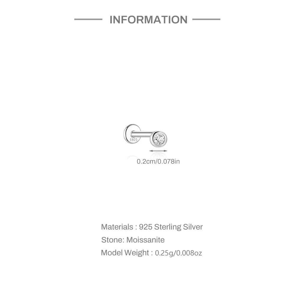 Aide Moissanite Diamond Stud Earrings for Women Orginal 925