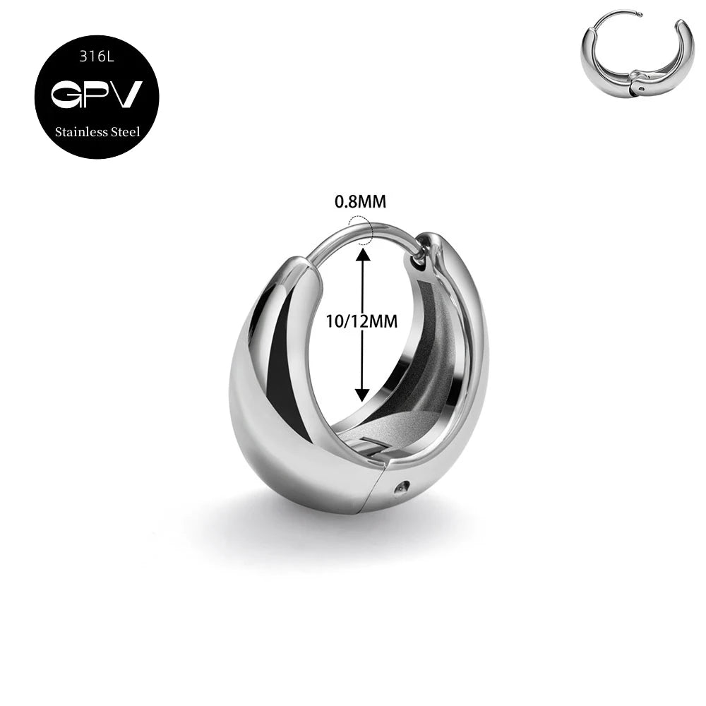 2PCS 316L Medical Stainless Steel Earrings With A Niche Design