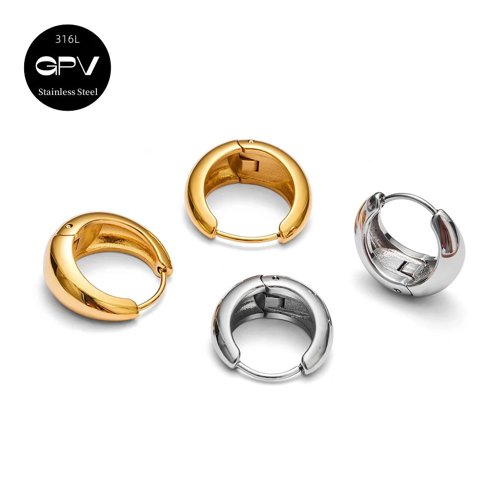 2PCS 316L Medical Stainless Steel Earrings With A Niche Design