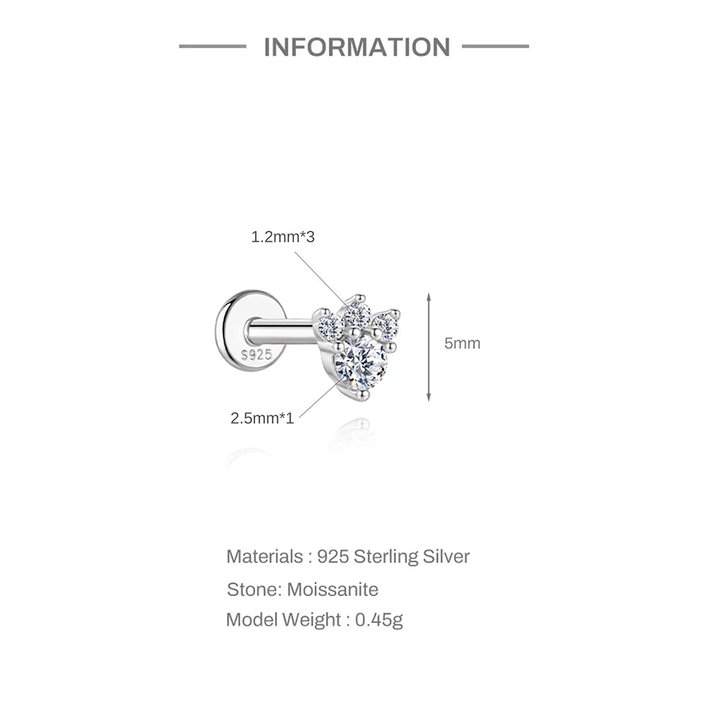 Aide Moissanite Diamond Stud Earrings for Women Orginal 925