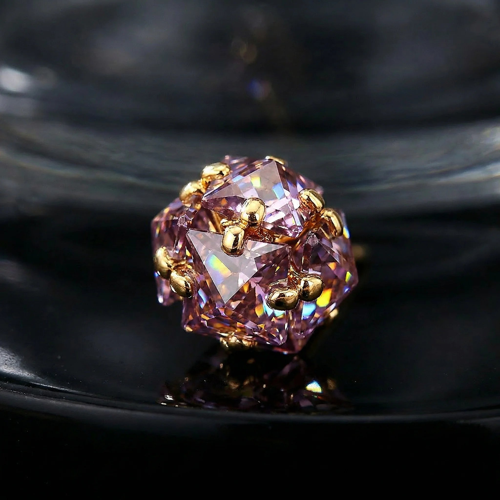 Sparkling Purple Zircon Hydrangea Stud Earrings Exquisite Dainty
