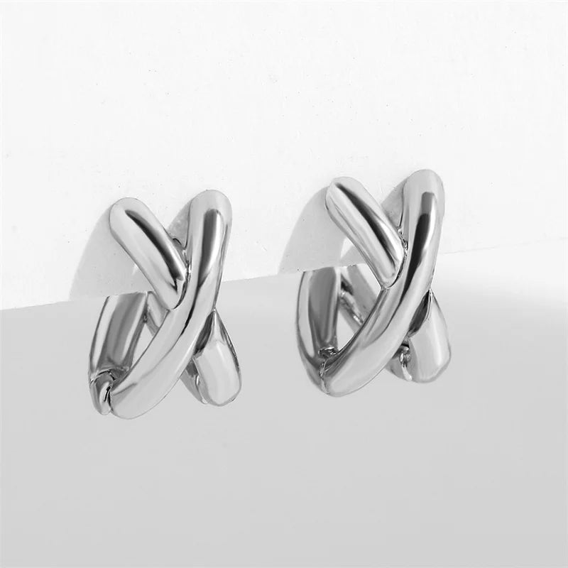Vintage CC Design Stud Earrings for Women