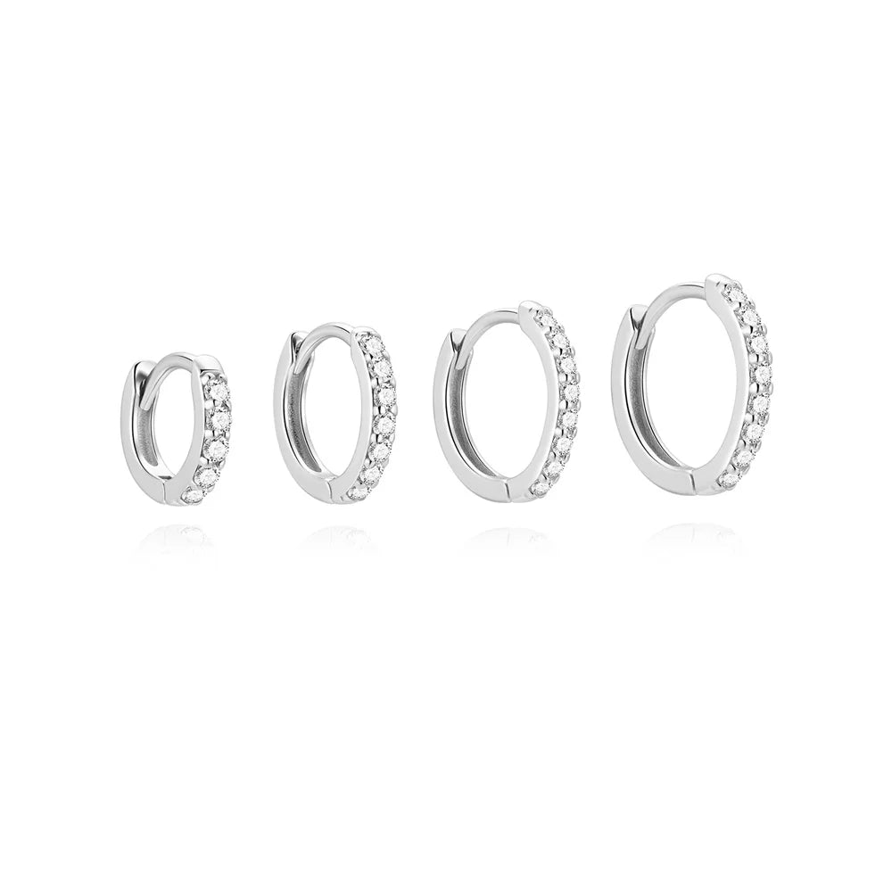 CANNER 1PC 6/7/8/9mm Moissanite 925 Sterling Silver Hoop