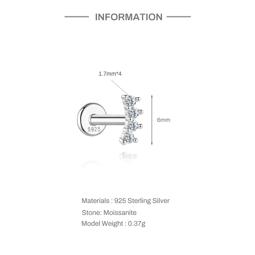 Aide Moissanite Diamond Stud Earrings for Women Orginal 925