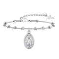 Vnox Rosary Bracelet for Women Girls, Gold Plated Stainless Steel Religiou