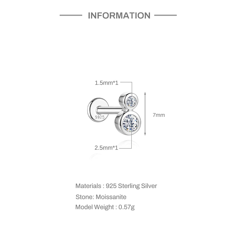 Aide Moissanite Diamond Stud Earrings for Women Orginal 925