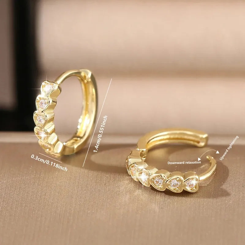 925 Sterling Silver Crystal Zirconia Hoop Earrings
